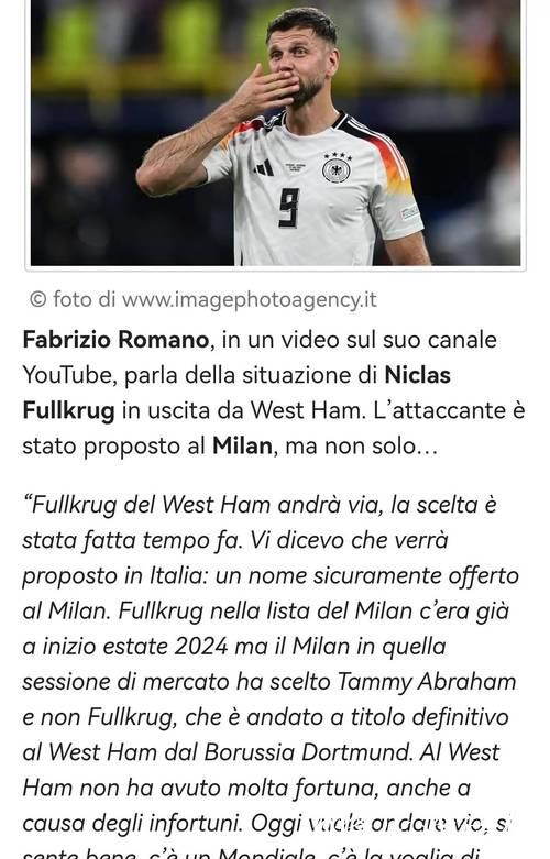 米兰已与菲尔克鲁格达成冬窗转会口头协议 米兰已与菲尔克鲁格达成冬窗转会口头协议